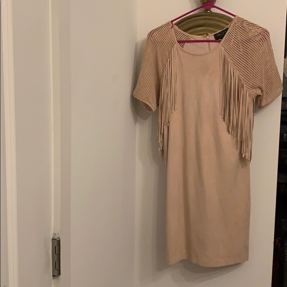 Chic faux suede dress
